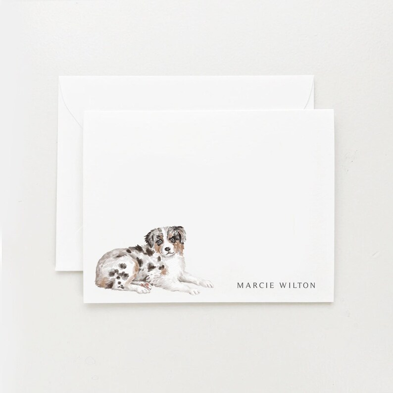 Dog Thank You Cards, Australian Shepherd, Personalized Gift, Teacher