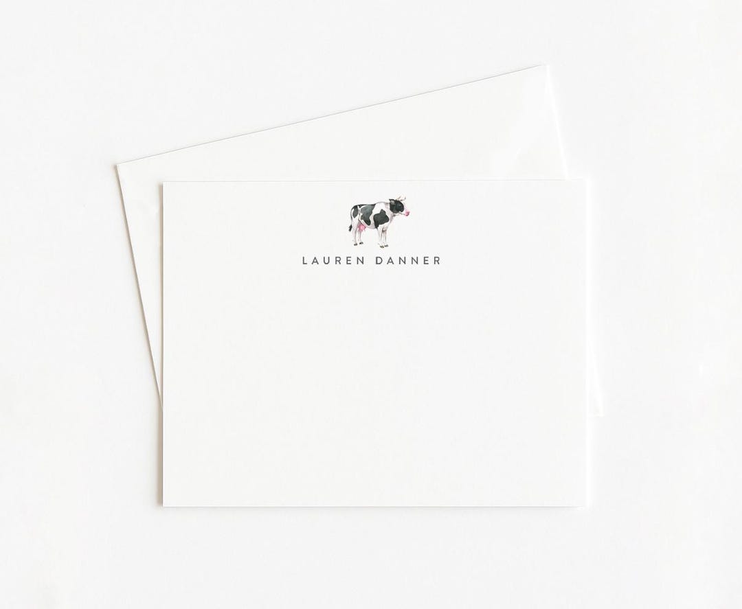 Cow Notes Watercolor Cow Note Card Set: Farm Stationery Gift (set of 12) - Etsy