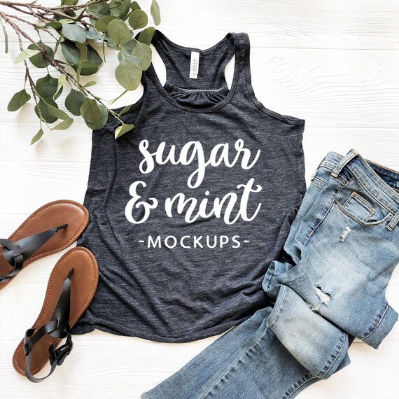 Download Download Womens Heather Racerback Tank Top Mockup Back ...