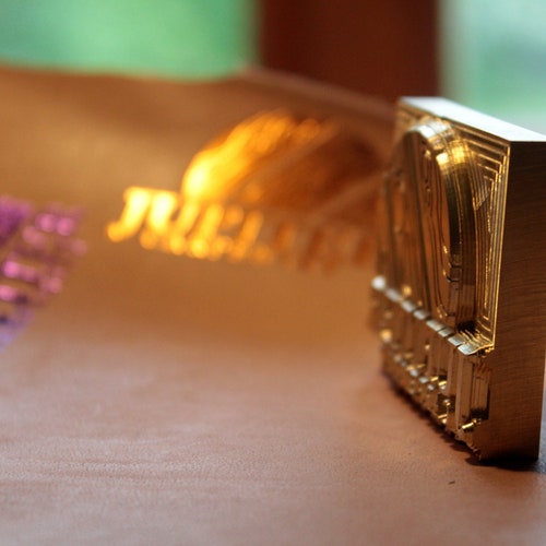 Custom Logo Branding Iron + 5x100cm hot foil for embossing/stamping - made shops of brass. Stamp thickness: 16mm