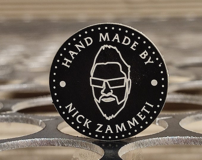 Featured listing image: Set laser engraved anodised aluminium  labels for marking wooden products