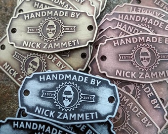 Zinc metal labels with relief for marking your products