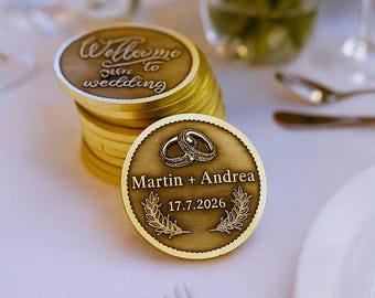 Commemorative medallions for wedding guests