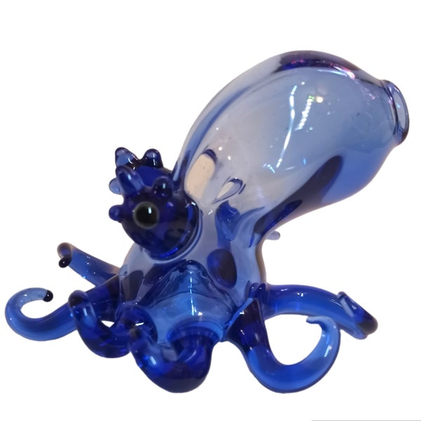 Glass Pipes for Smoking Blue Octopus Tobacco Pipe
