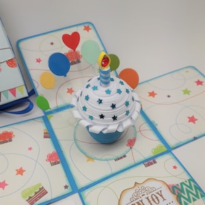 Cupcake Exploding Box Card - Biglietto di compleanno - Cupcake in carta Quilled