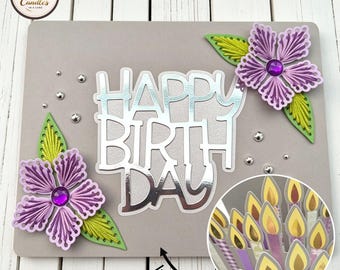 Candles card - Age Birthday Candles Card (5” x 7”) - Candle for every year, expandable candle card, gift, 50th, 60th, 70th, 80th, 90th