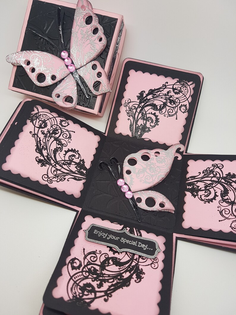 Butterfly Exploding Box Card pick your color | Etsy