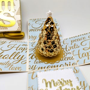 Christmas Tree Exploding Box Card - papier quilled kerstboom