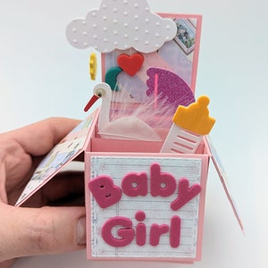 Baby Girl Pop-up Card- New baby pop-up card - formato A2 (4 1/4" x 5 1/2")