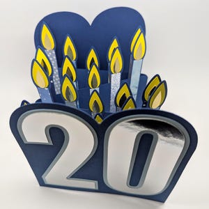 Tarjeta con velas de cumpleaños por edad - Tarjeta de aniversario (5” x 5”) - Vela para cada año, tarjeta con vela expandible, regalo, del décimo al centésimo cumpleaños