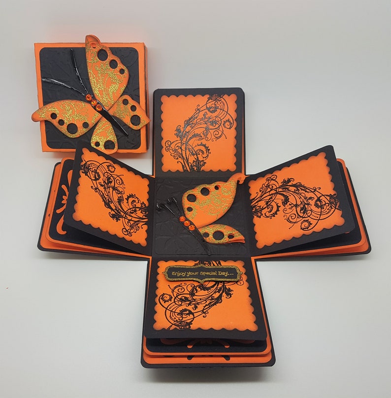 Butterfly Exploding Box Card Pick Your Color - Etsy