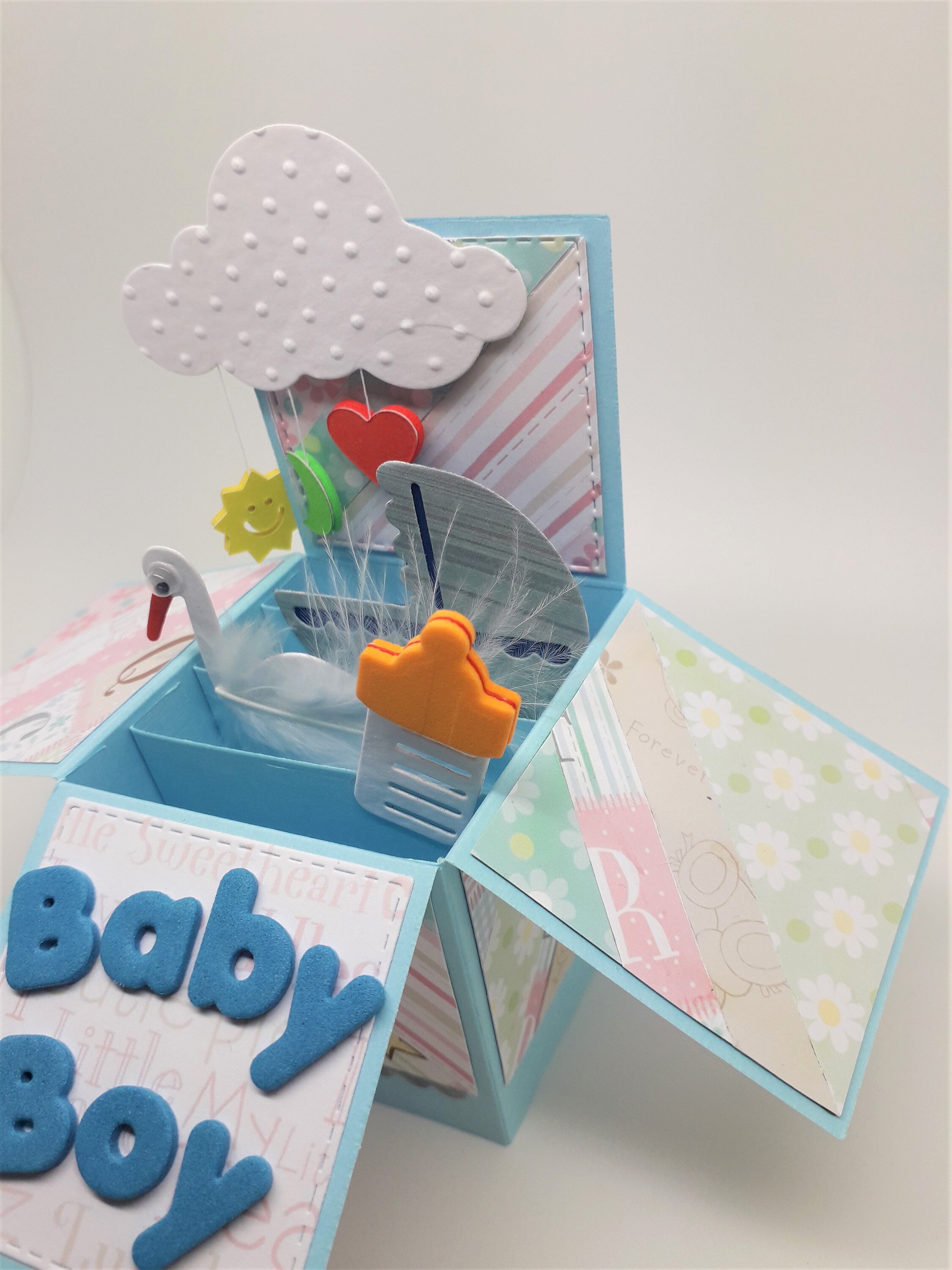 Baby Boy Popup Card New baby popup card A2 size 4 Etsy