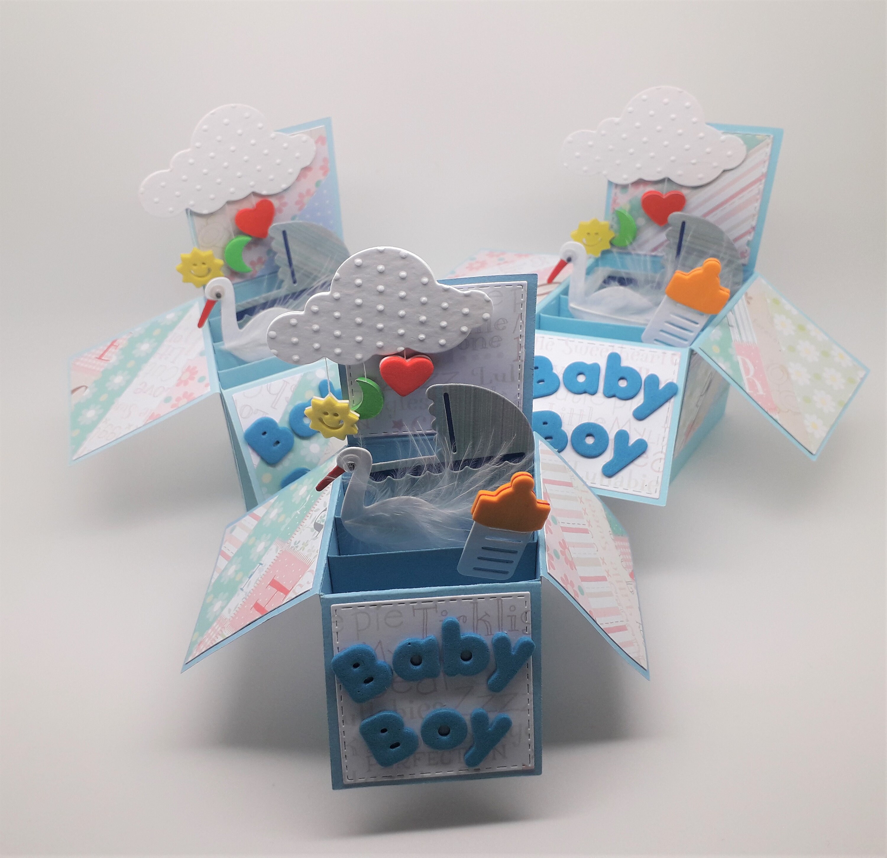 Baby Boy Popup Card New baby popup card A2 size 4 Etsy