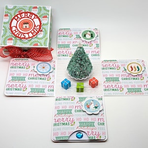 Christmas Tree Exploding Box Card - papier quilled kerstboom