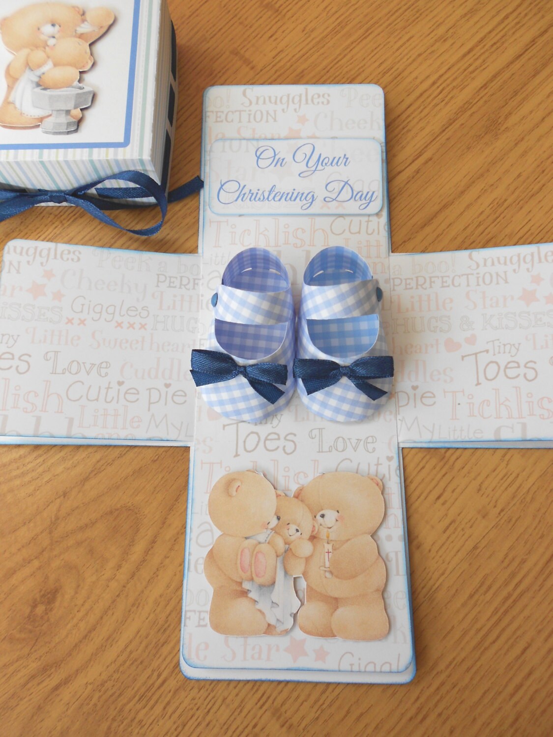 Christening Day Baby Boy Exploding Box Card - Etsy