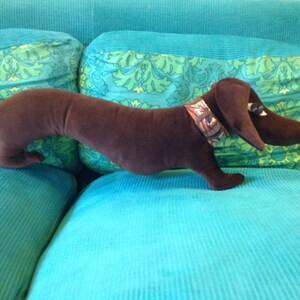 Sausage dog /dachshund animal Cushion/pillow  using fine Vintage Velvet