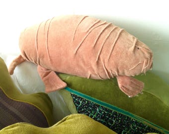 Naked mole rat ! Animal decorative pillow/ Cushion handmade in Brighton ,UK .