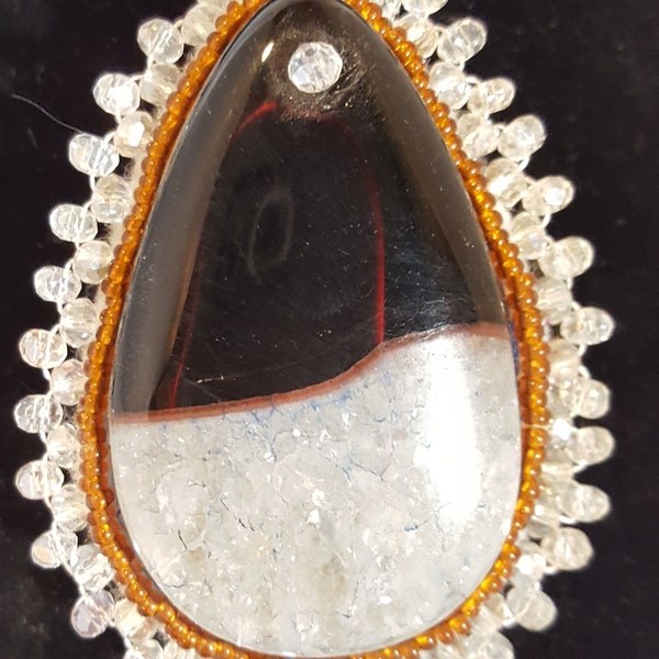 stone beaded brooch