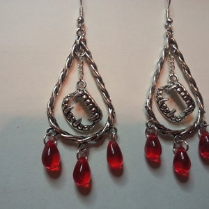 Blood dripping vanpire earrings
