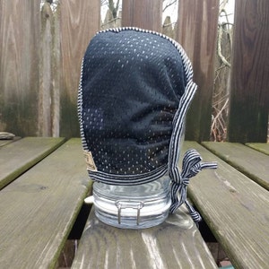 Ready to ship Black Stripe with Black Mesh hearing aid hat for those with hearing aids/cochlear implants image 2