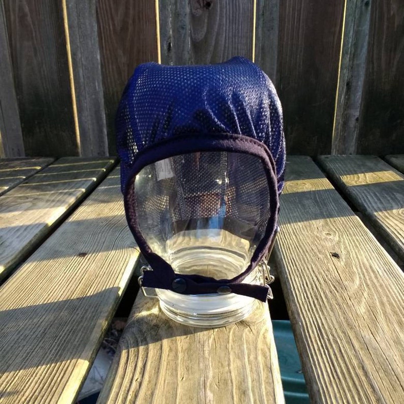 Custom Navy All Mesh Hearing Aid Hat for those with hearing Etsy