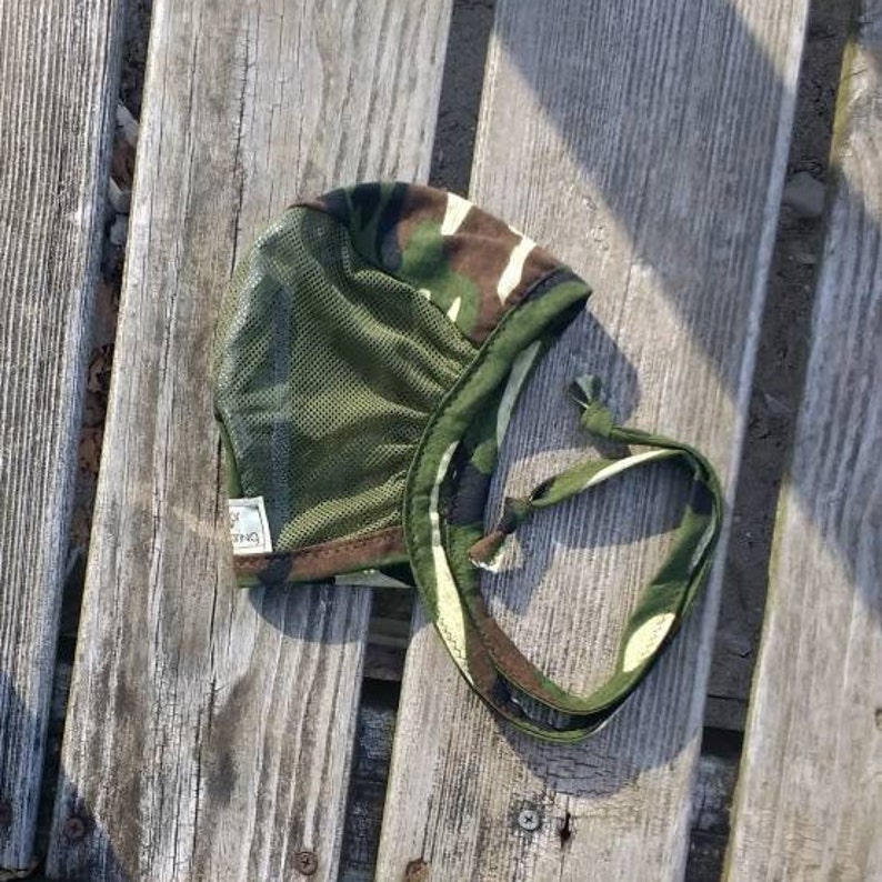 Ready to Ship Green Camo Hearing Aid Cap With Olive Green Mesh Etsy