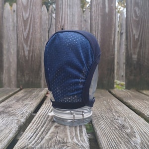 Ready to ship Midnight Navy Blue with Navy Mesh Hearing Aid Cap for those with hearing aids/ cochlear implants image 6