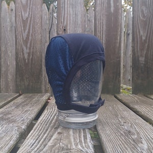 Ready to ship Midnight Navy Blue with Navy Mesh Hearing Aid Cap for those with hearing aids/ cochlear implants image 3