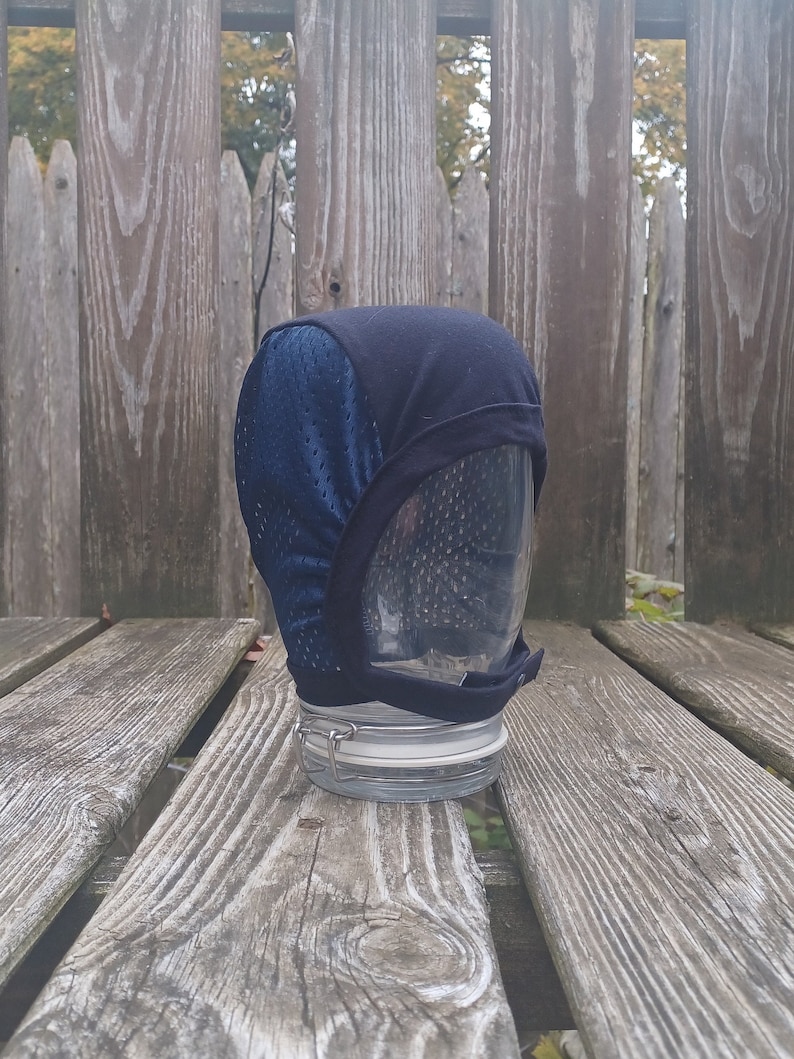 Ready to ship Midnight Navy Blue with Navy Mesh Hearing Aid Cap for those with hearing aids/ cochlear implants image 3