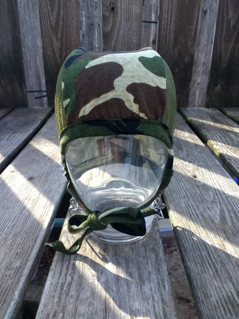 Ready to Ship Green Camo Hearing Aid Cap With Olive Green Mesh Etsy