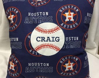 Houston Astros Baseball Personalized Pillow