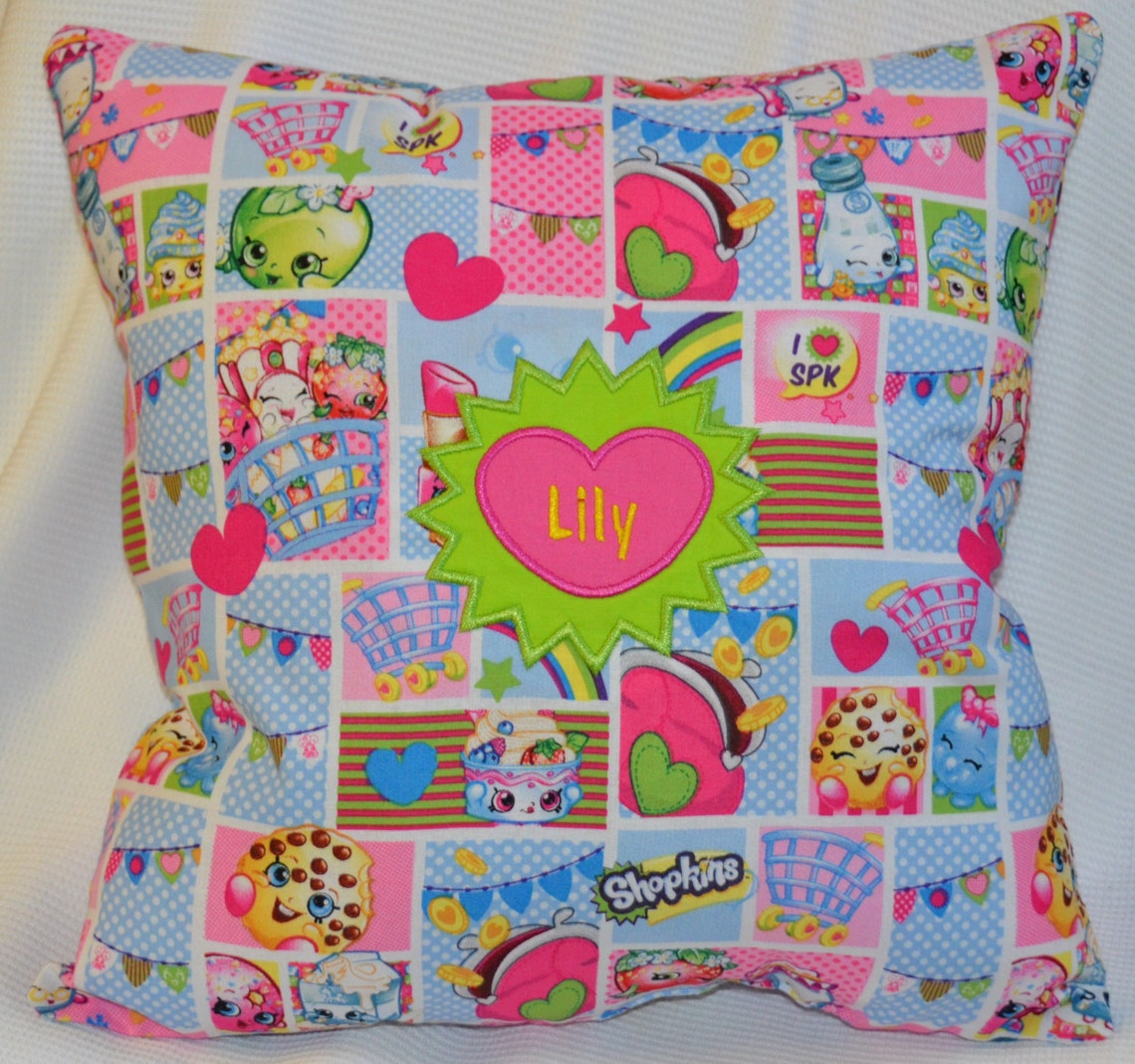 Shopkins Fabric Handmade Personalized Pillow Etsy