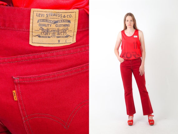 1990s Levis 608 Jeans Vintage 90s RED 