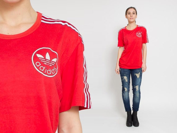 red adidas tee