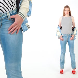 Flared Jeans Y2K Jeans Low Rise Jeans Stonewashed Denim Bell Bottom Flare Jeans Blue Hip Huggers Bellbottoms Vintage 00s Medium