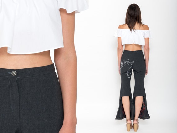 1990s Bell Bottom Pants – Vintage 90s Abstract Pri
