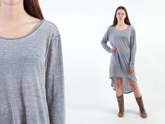 90s Gray Jersey Dress Loungewear Vintage Semi Sheer Slouchy 1990s Bohemian  Sweatshirt 00s Sweater Dress Y2K Streetwear Midi Dress M L - Etsy