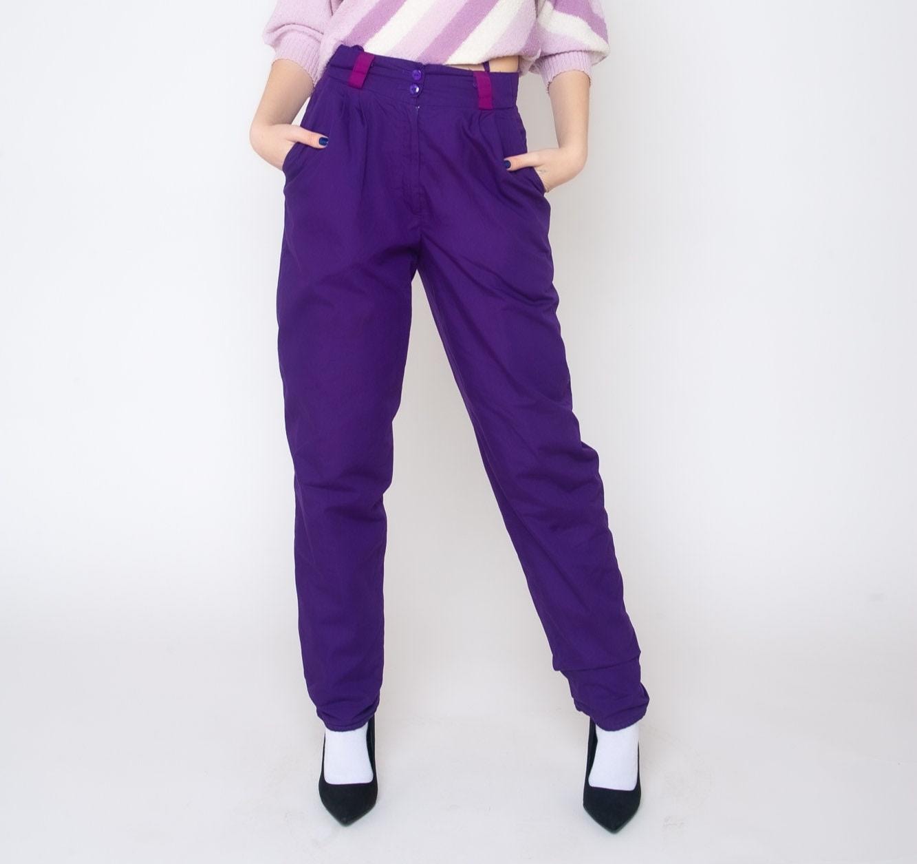 Purple Pleated Pants - Etsy Canada