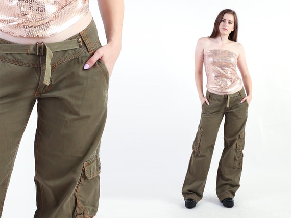 2000s Olive Green Cargo Pants Vintage 00s Military