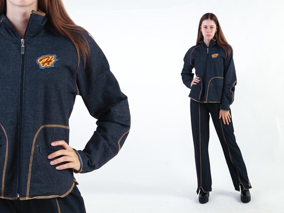 1990s Track Suit Vintage 90s Blue Track Pants Y2K