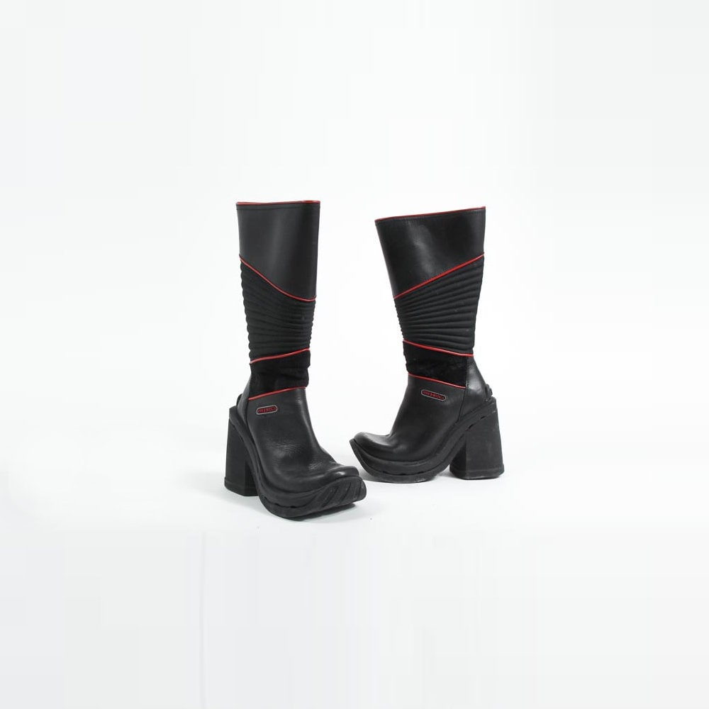 90s black platform boots