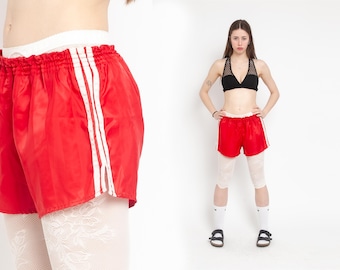 80s Adidas Shorts Jogging Shorts Retro Gym Hotpants Sporty Drawstring Waist Workout Eighties Athletic Three Stripes Vintage 1980s Mens L