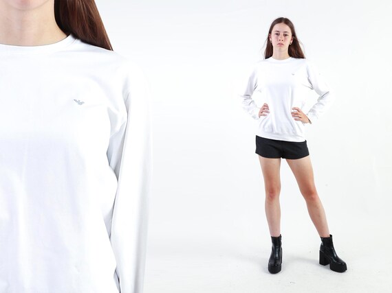 Armani Sweatshirt Vintage 90s White Crewneck Pullover 00s Sports 