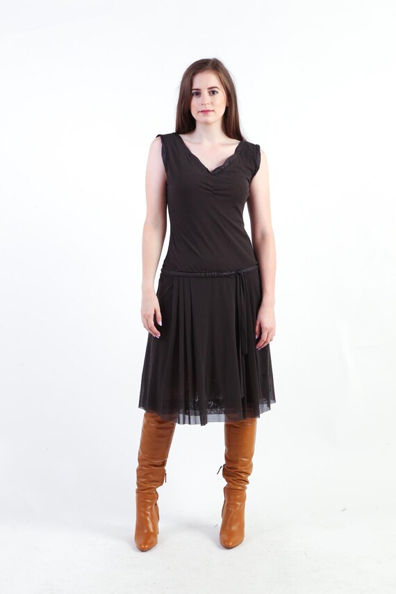 open lace back dress Marella Folco 2 Flared Yoke Skirt