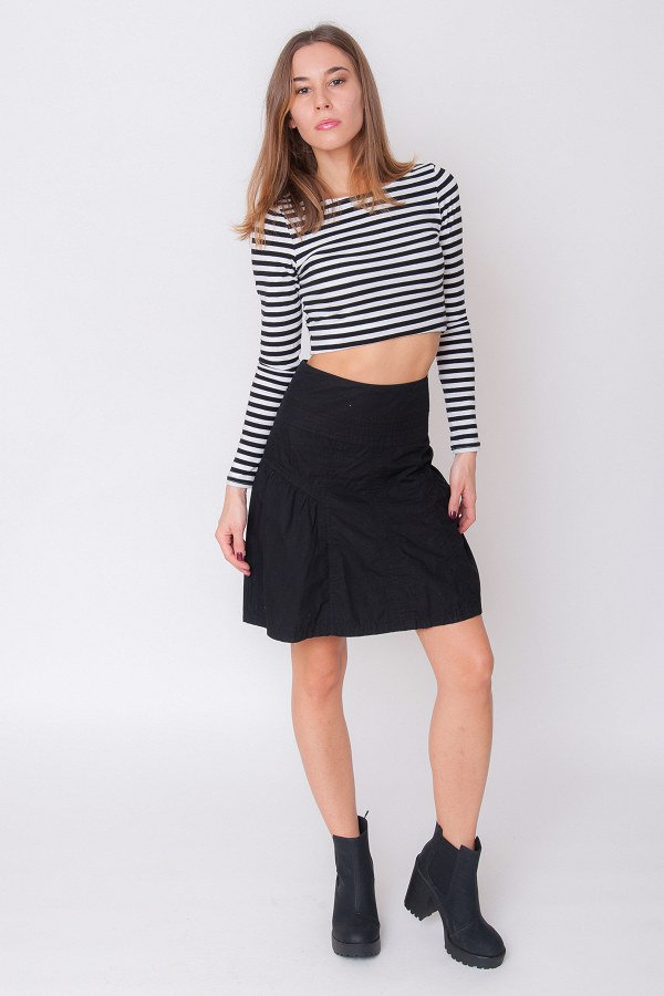 Black Y2K Skirt Vintage 90s Utility Casual Flare Sports