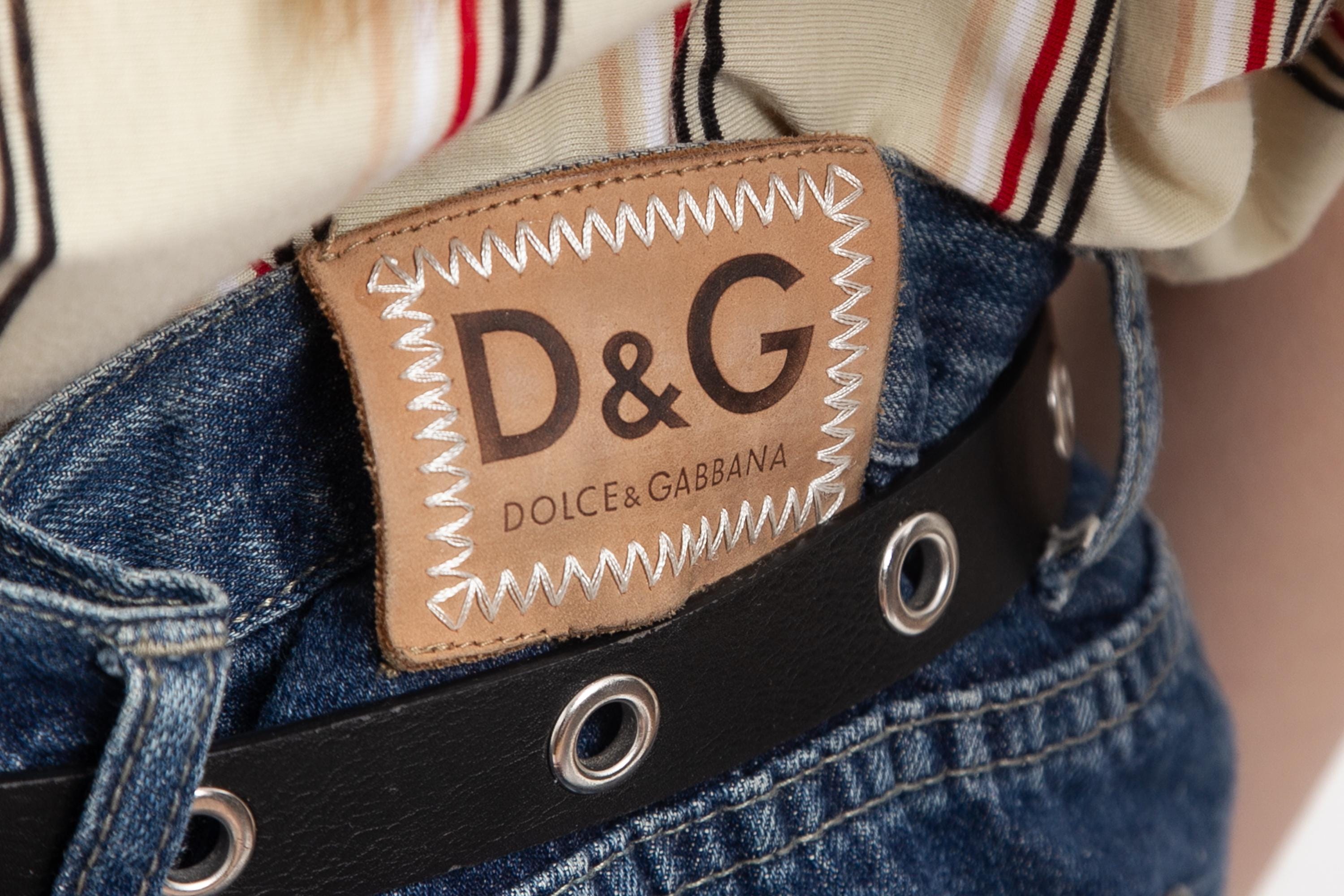 Dolce & Gabbana Jeans Vintage Y2K DG Straight Leg High Waist Denim