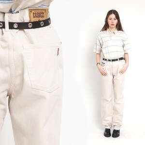 Casucci Jeans Tan Denim 90s Tapered Jeans High Waisted Jeans Tapered Leg Bohemian Trousers Denim Pants 1990s Men’s 54 Boyfriend Jeans
