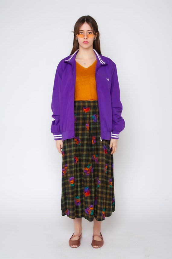 Fred Perry Jacket 80s Bomber Jacket 1980s Purple Varsity Jacket