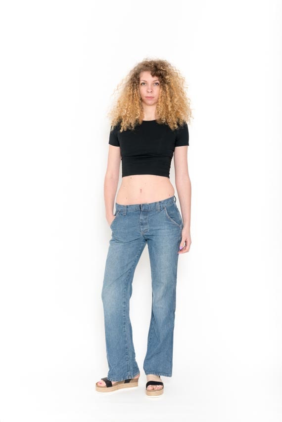 1990s Benetton Bell Bottoms Jeans - Vintage 90s B… - image 2