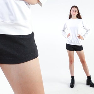 70s Dark Gray Shorts Vintage 80s Hotpants High Waisted Boyshort 1970s Pants Boho Hippie Festival Hot Pants Pin Up Bohemian Retro M L